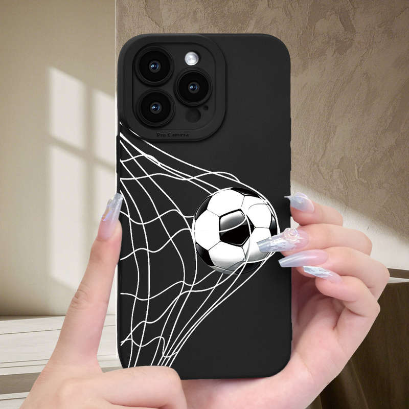 1Pc Black For iPhone 7 Plus 8 Plus Football Motion Print Phone Case