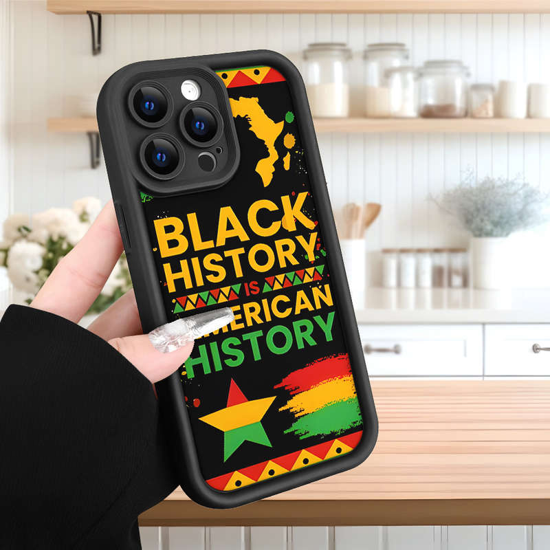 1Pc Black For iPhone SE African Map Pattern Phone Case