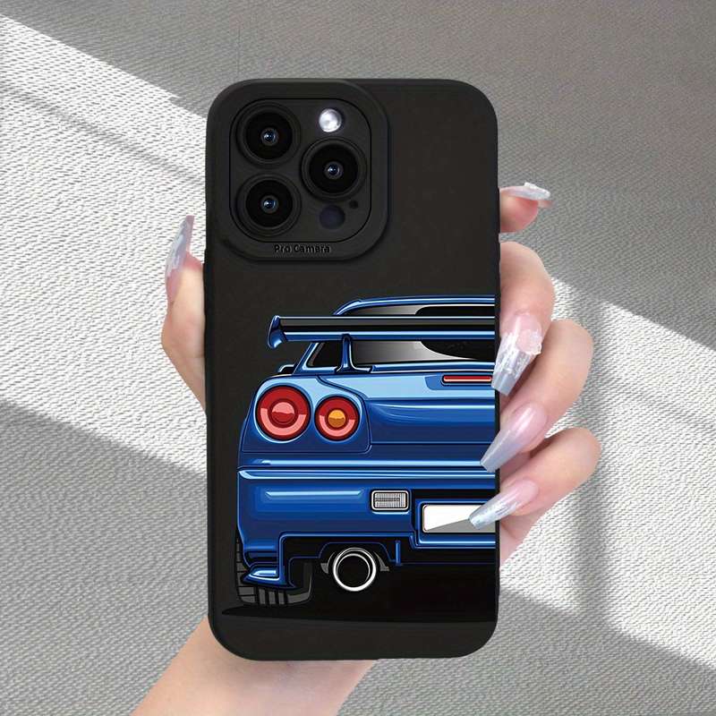 1Pc Black For iPhone 7 Plus 8 Plus Blue Sports Car Design Phone Case