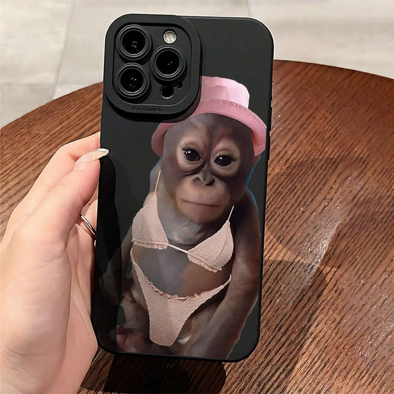 1Pc Mixed Color  For iPhone 7 Plus 8 Plus Chimpanzee Pattern Phone Case