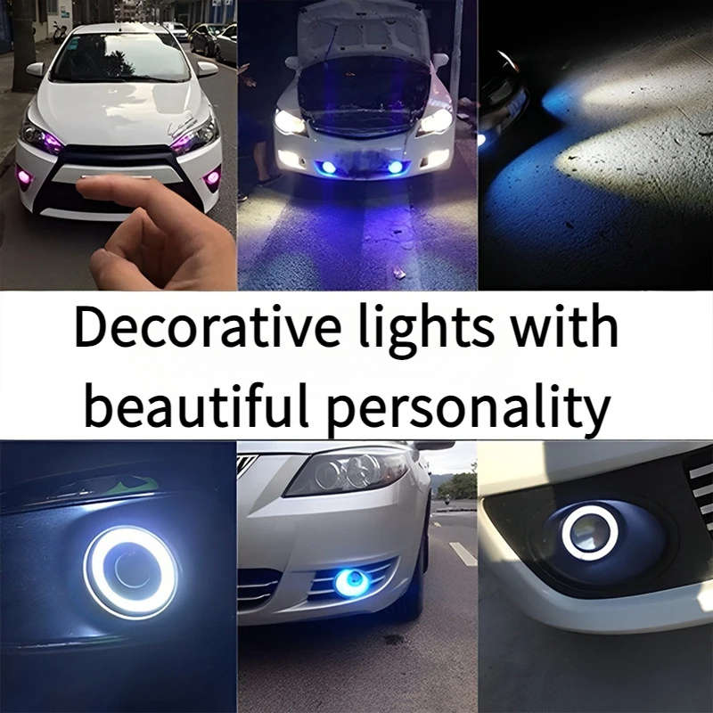 2pcs White Car  Angel Eyes Decorative Lights Personality Beautiful Decorative Lights