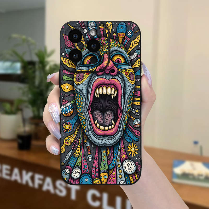 1Pc Black For iPhone 12 Mini Colorful Mask Phone Case