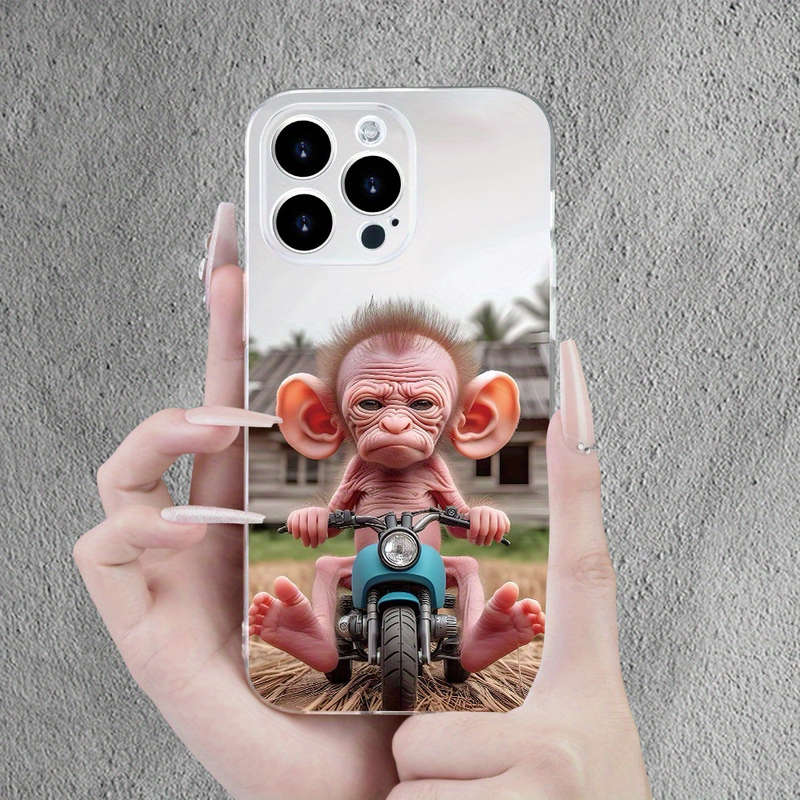 1Pc Transparent For iPhone XR Funny Cute Monkey Phone Case