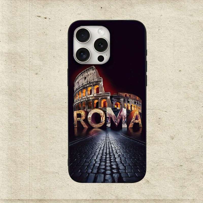1Pc Black For iPhone 7 Plus 8 Plus Colosseum Design Phone Case