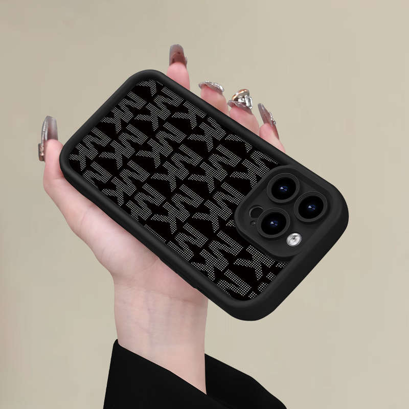 1Pc Black For iPhone 15 Stylish And Simple Phone Case