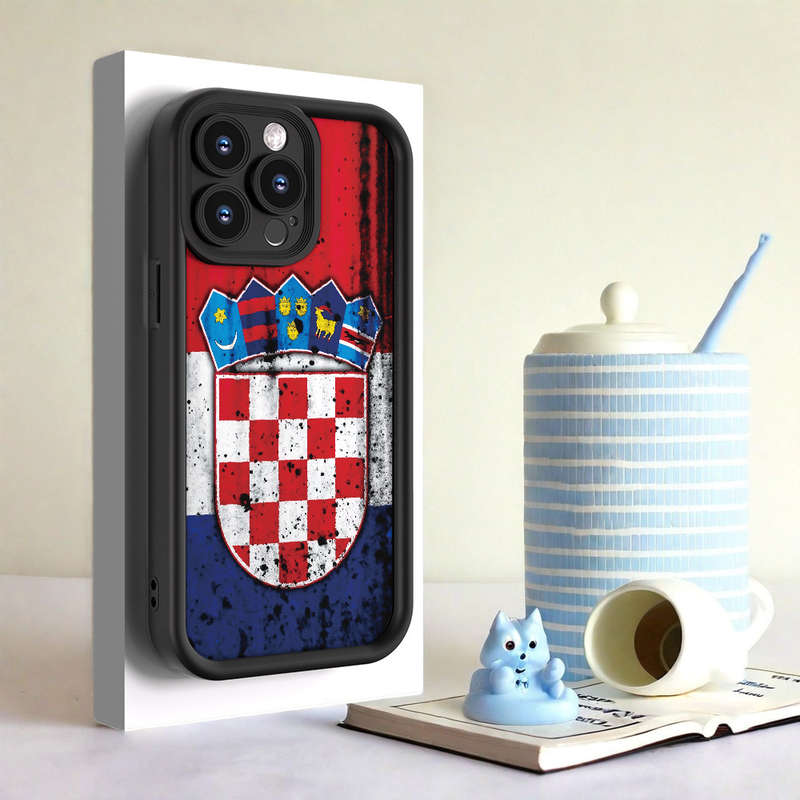 1Pc Black For iPhone 7 8 SE2 SE3 Croatian Coat Of Arms Phone Case
