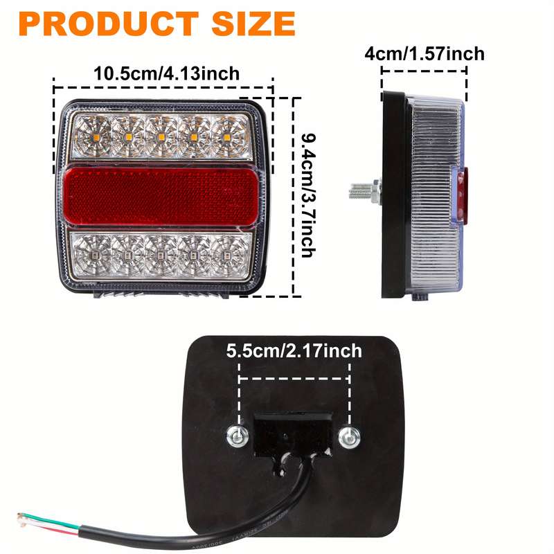 2pcs Magnetic LED Light Kit for Trailers Featuring Turn Signals And License Plate Il