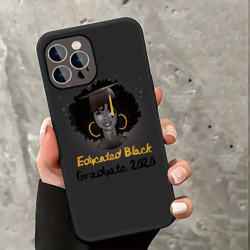 1Pc Black For iPhone 15 Plus Celebrating Educated Phone Case