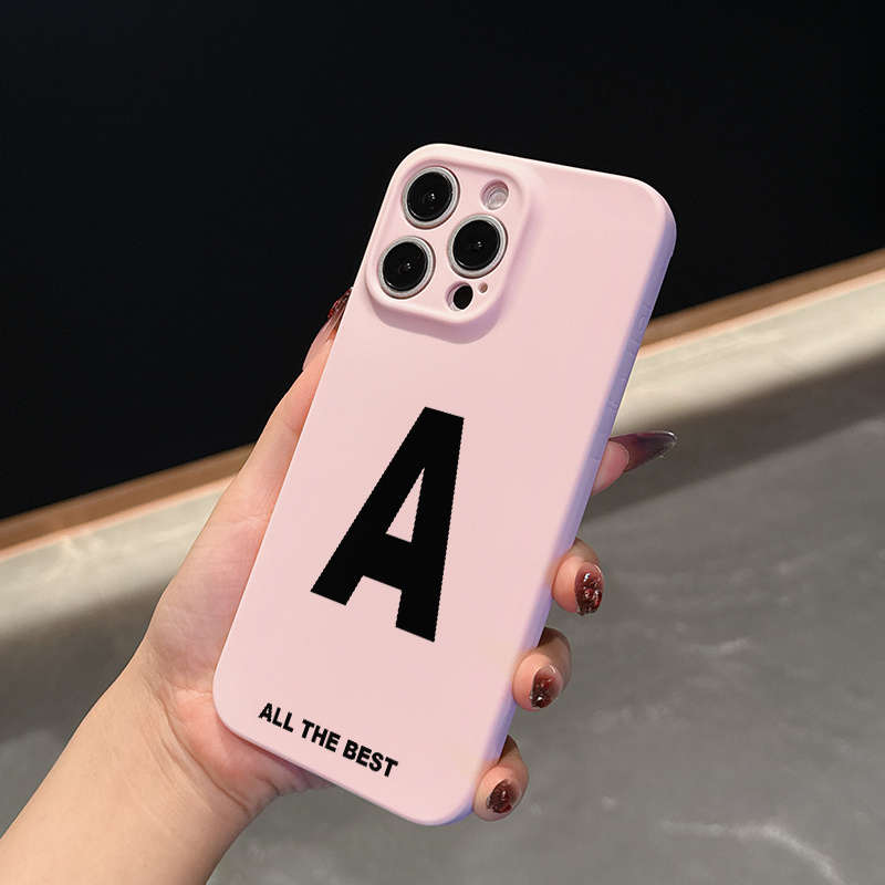1Pc Pink Color For iPhone XS Max Letter A Pattern Phone Case