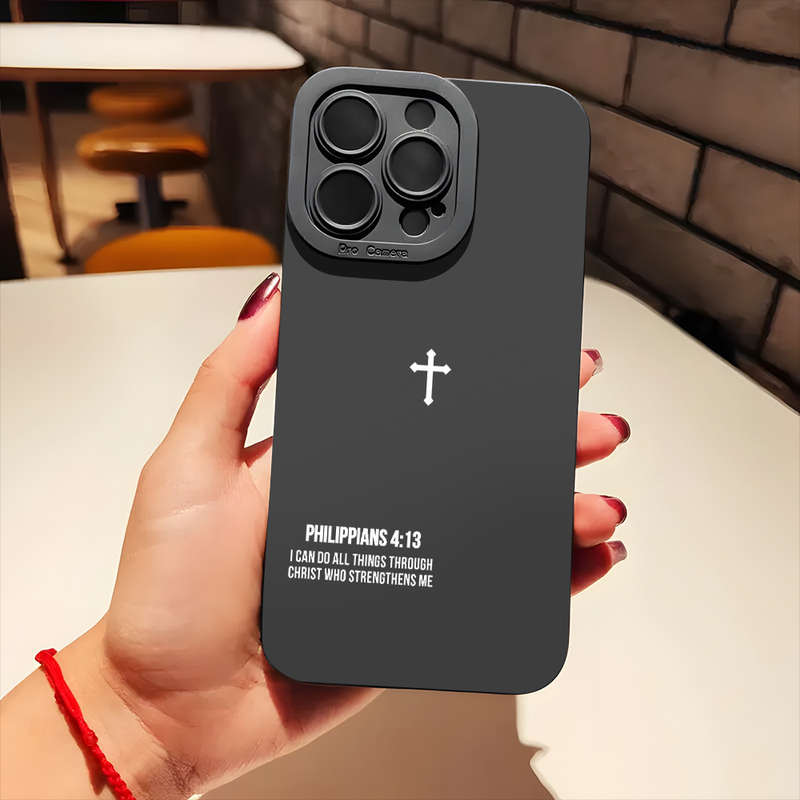 1Pc Cross Bible Quotes Christian Aesthetic Phone Case For IPhone 7 8 SE2 SE3