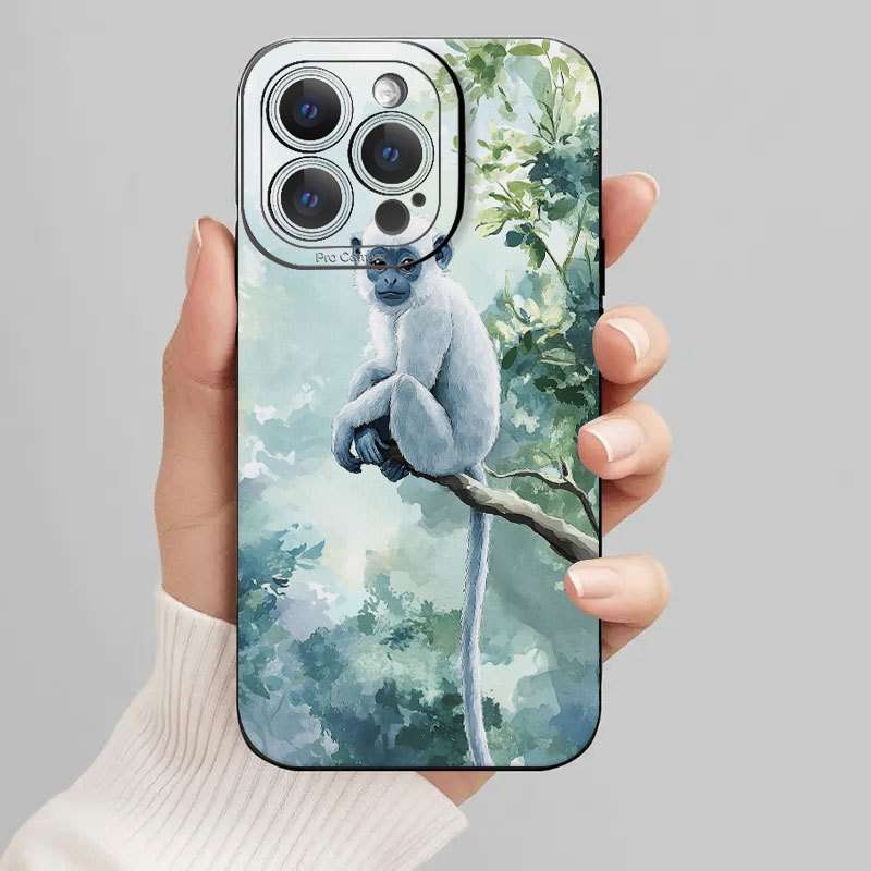 1Pc Black For iPhone 7 Little Grey Monkey Phone Case