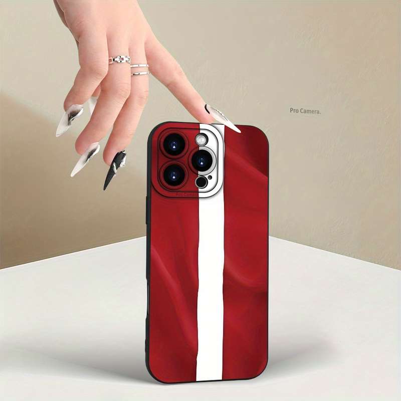 1Pc Black For iPhone 13 Pro Austrian Flag Pattern Phone Case