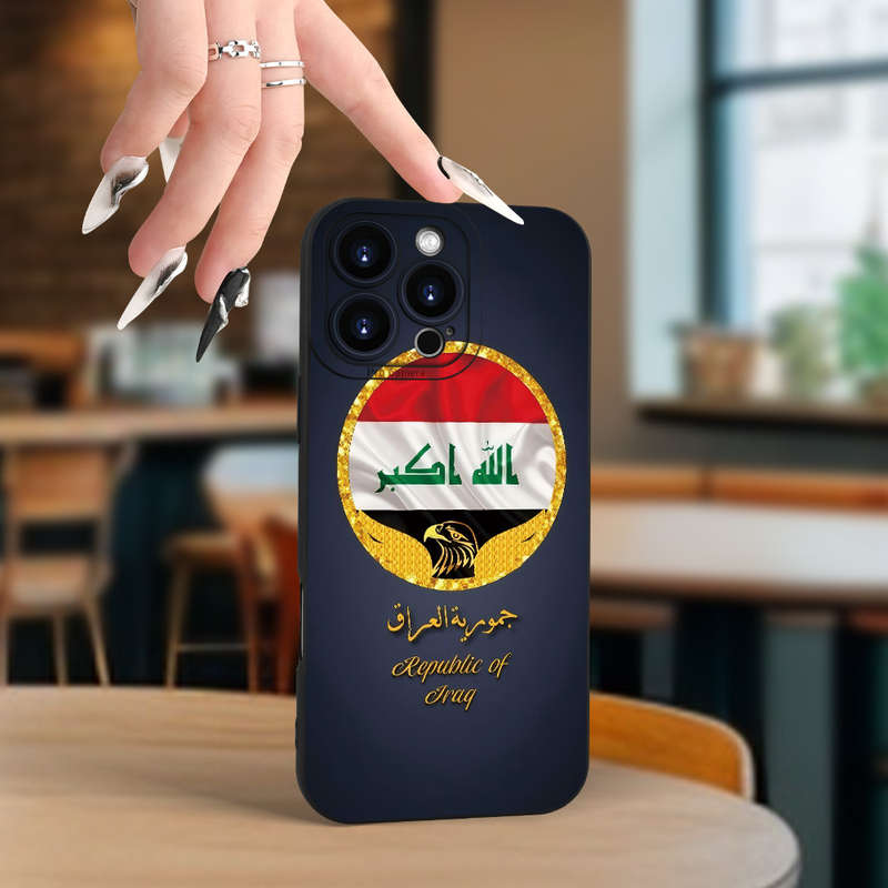 1Pc Black For iPhone 7 Plus 8 Plus An Iraqi Flag Arabic Pattern Phone Case