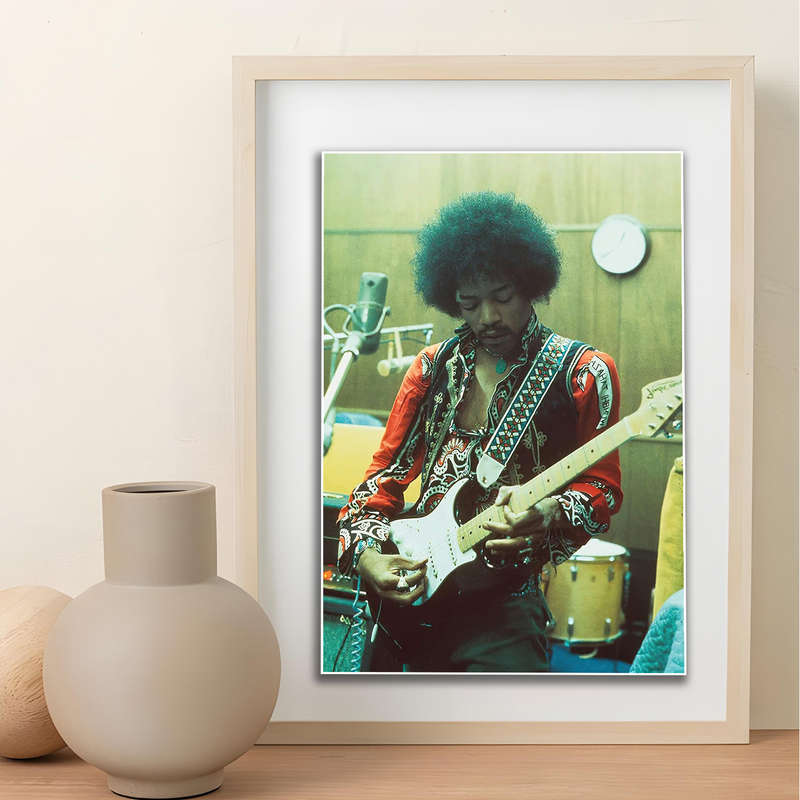 1pc  20x30cm Jimi Hendrix Studio Poster Unframed Vintage Music Wall Art High-Quality Matte Ca