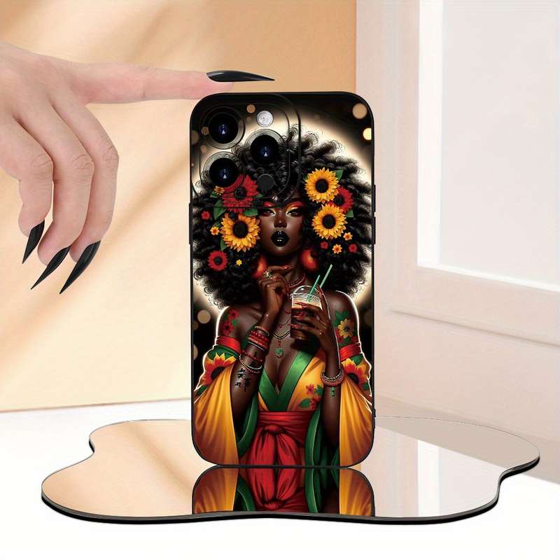 1Pc Black For iPhone 7 Plus 8 Plus African Girl Phone Case
