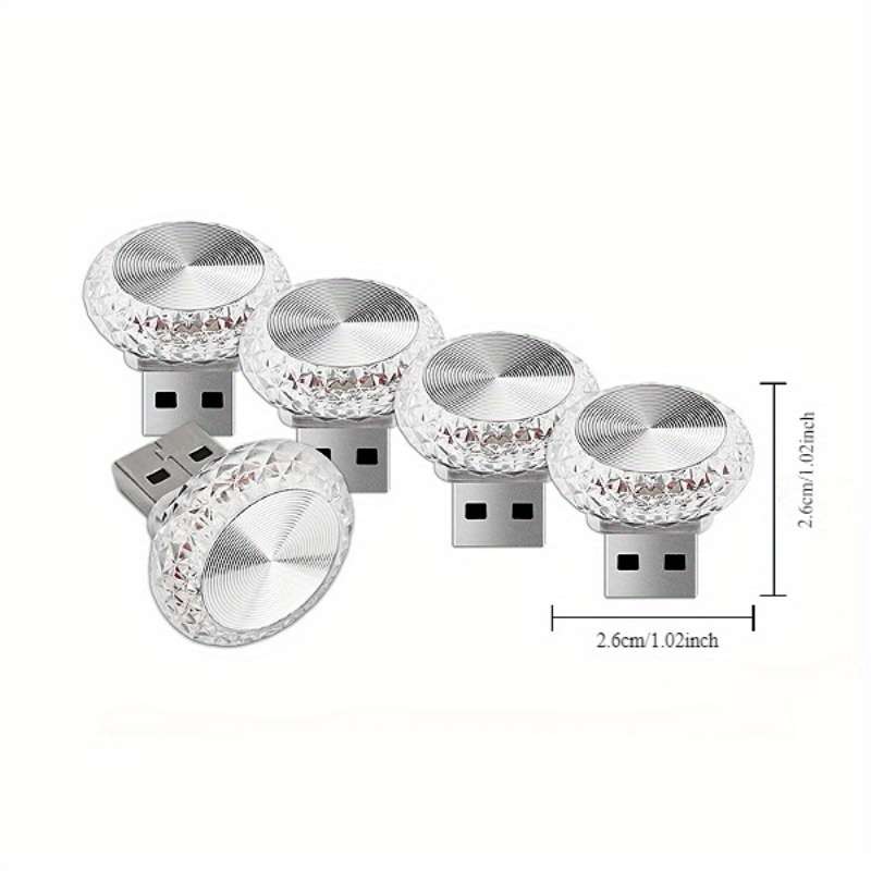 1pc Portable Car USB Ambient Light Mini LED Decorative Atmosphere Lamps for Auto Inte