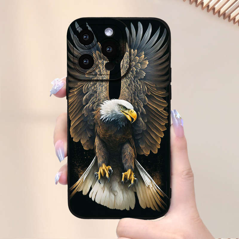 1Pc Black For iPhone 7 Plus 8 Plus Majestic Eagle Design Phone Case