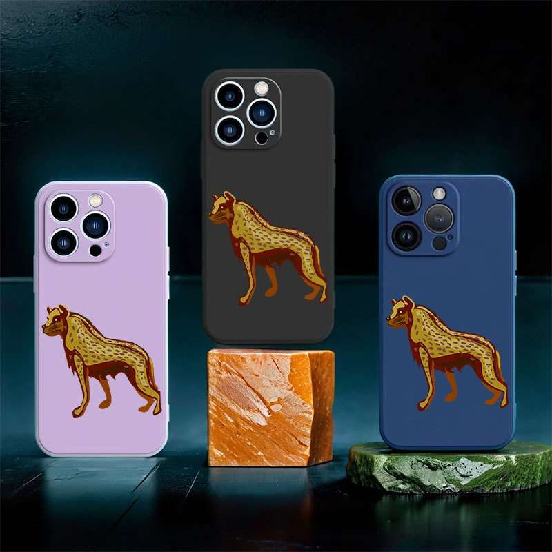 1Pc Purple For iPhone 7 Plus 8 Plus African Wild Dog Phone Case