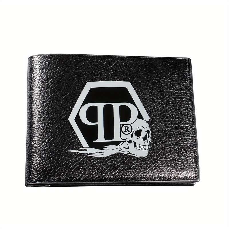 1pc Philipps Plein Men'S Faux Leather Wallet Casual Style with Crocodile Pattern Multifunctio
