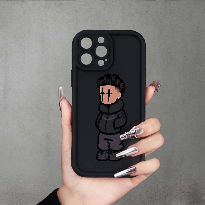 1Pc Black For iPhone 7 Plus 8 Plus Trendy Villain Pattern Phone Case