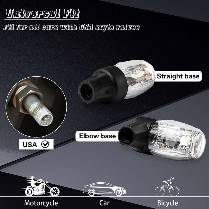 4pcs Vibrant LED Tire Valve Lights USB Rechargeable Multi-Color Flashing Wheel Cap