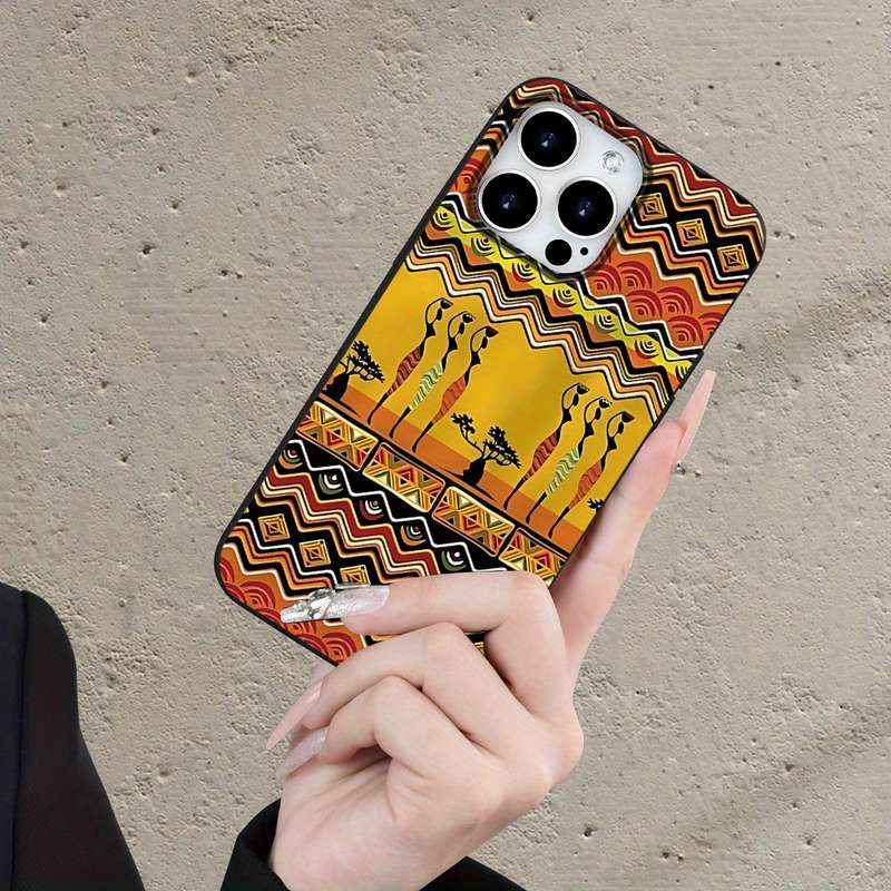 1Pc Black For iPhone 14 Plus African Inspired Designs Phone Case