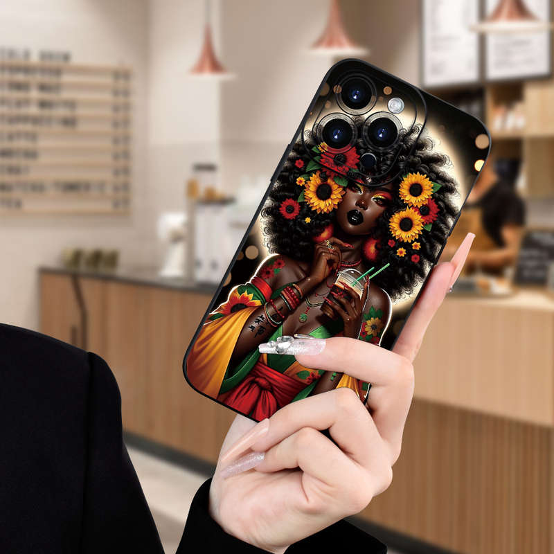 1Pc Black For iPhone 7 Plus 8 Plus African Girl Phone Case
