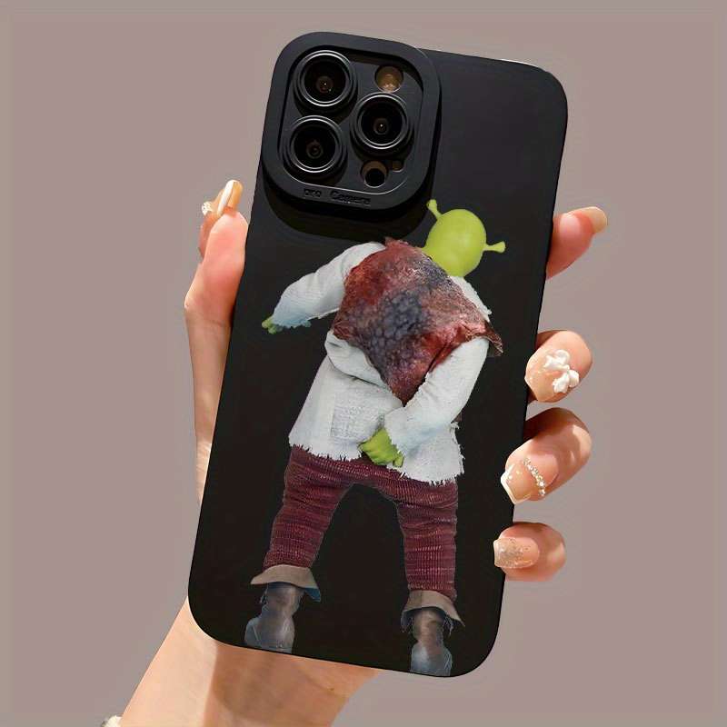 1Pc Black For iPhone 13 Mini Shrek Design Phone Case