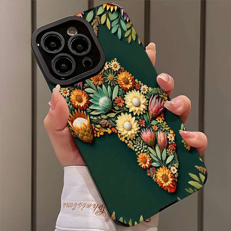 1Pc Mixed Color For iPhone 14 Plus African Map Phone Case