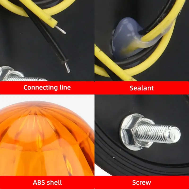 2pcs LED Car Side Dome Lights 12V-24V Universal Indicator Lighting for RV Truck Of