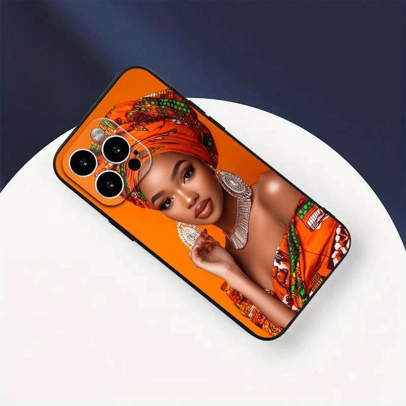 1Pc Black For iPhone 12 Pro Max Confident African Woman Phone Case