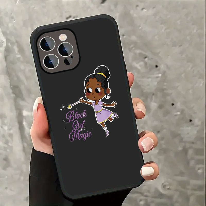 1Pc Black For iPhone 11 Magical Girl Power African Phone Case