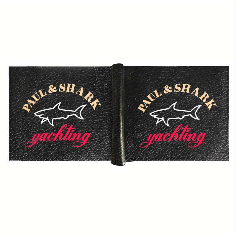 1pc Paul Shark Men's Faux Leather Bifold Wallet with Card HolderSleek Black Design Embossed L