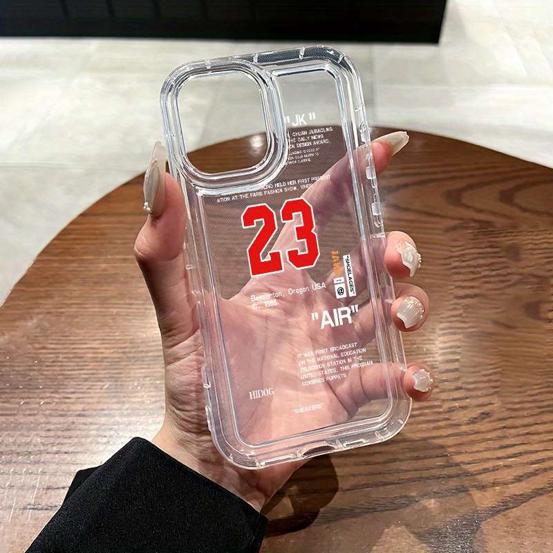 1Pc Transparent For iPhone 7 Plus 8 Plus Number 23 Pattern Phone Case
