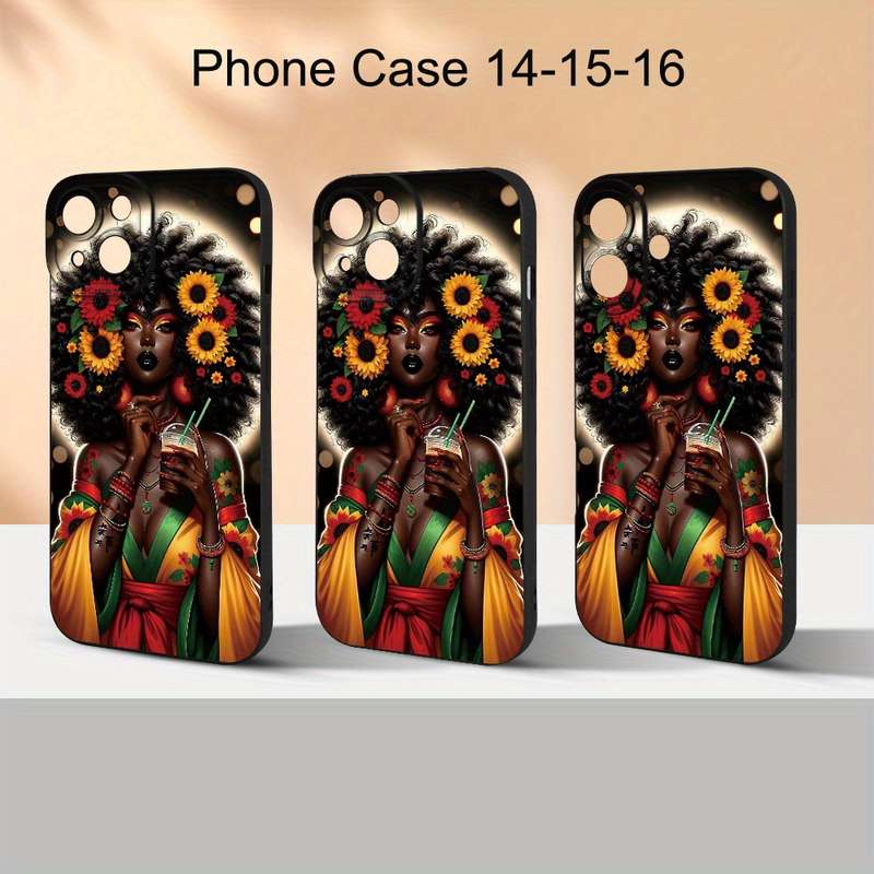 1Pc Black For iPhone 7 Plus 8 Plus African Girl Phone Case