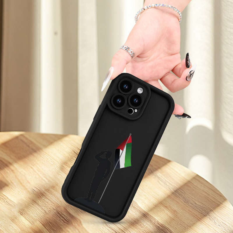1Pc Black For iPhone 15 Pro An UAE National Day Pattern Phone Case