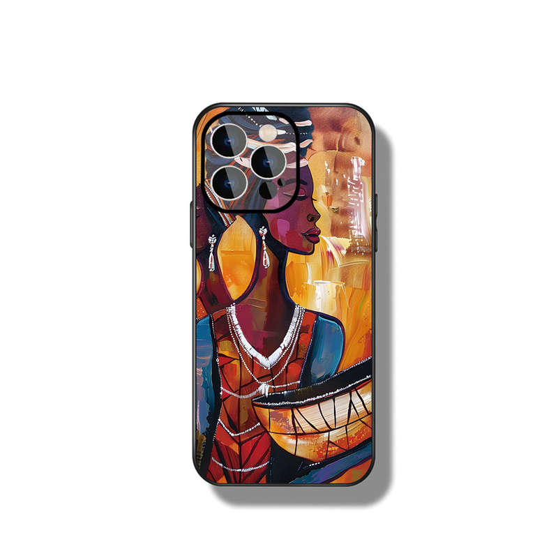 1Pc Black For iPhone 12 Pro Max African Women Portrait Phone Case