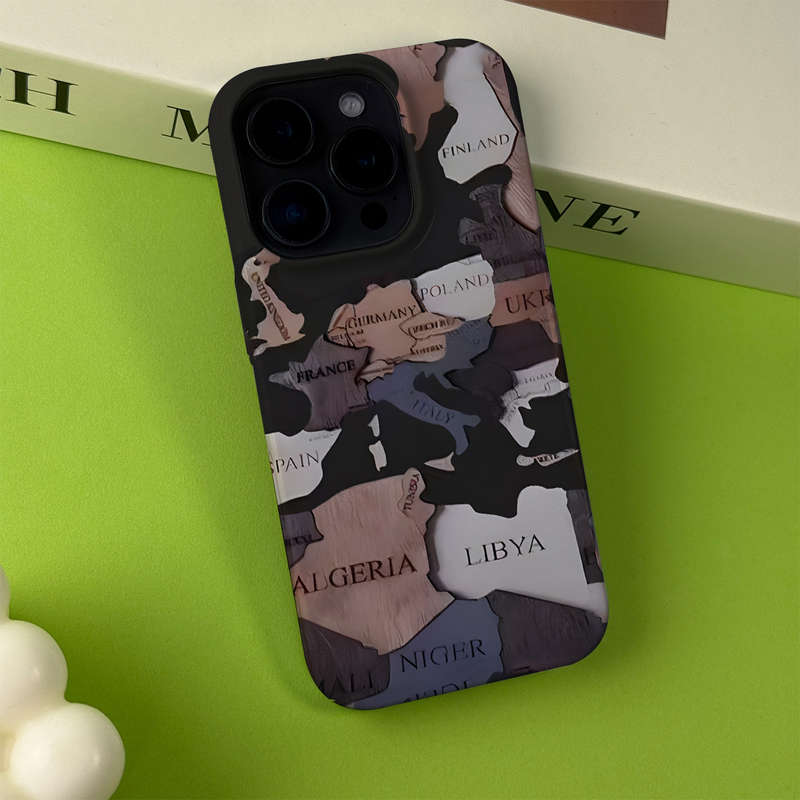 1Pc Mixed Color For iPhone 16E World Map Phone Case