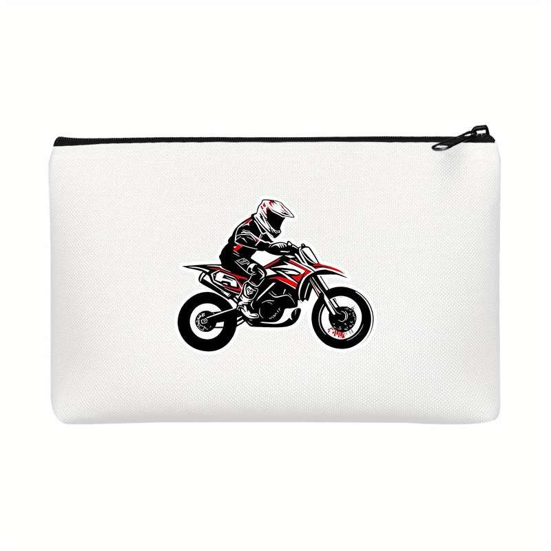 1pc Unique Motorcycle Rider Mountain Dude Canvas Wallet Bifold Coin Purse with Card Holder Bl