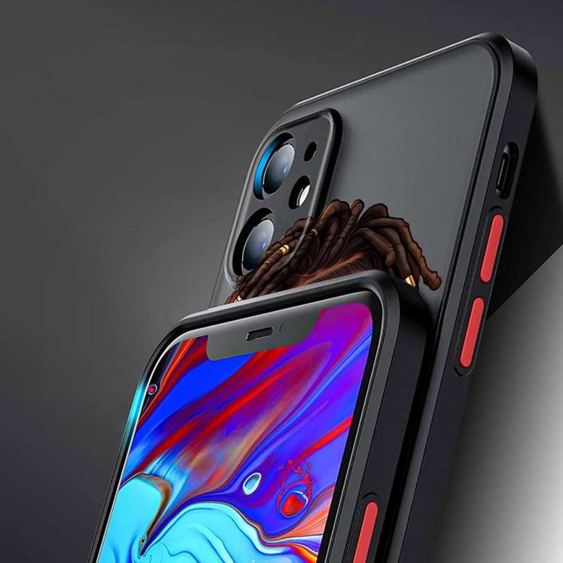 1Pc Mixed Color For iPhone 14 Pro Max African Girl Matte Phone Case
