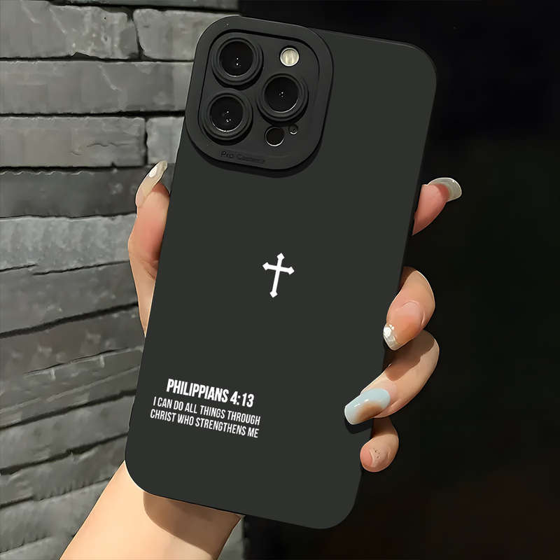 1Pc Cross Bible Quotes Christian Aesthetic Phone Case For IPhone 7 8 SE2 SE3