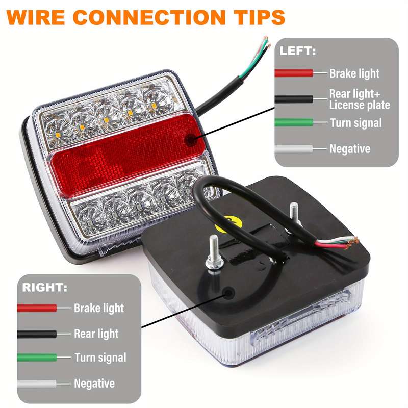2pcs Magnetic LED Light Kit for Trailers Featuring Turn Signals And License Plate Il
