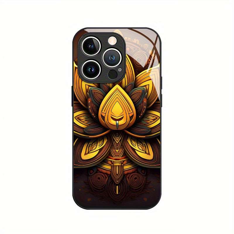 1Pc Mixed Color For iPhone 13 Pro African Totem Lotus Phone Case