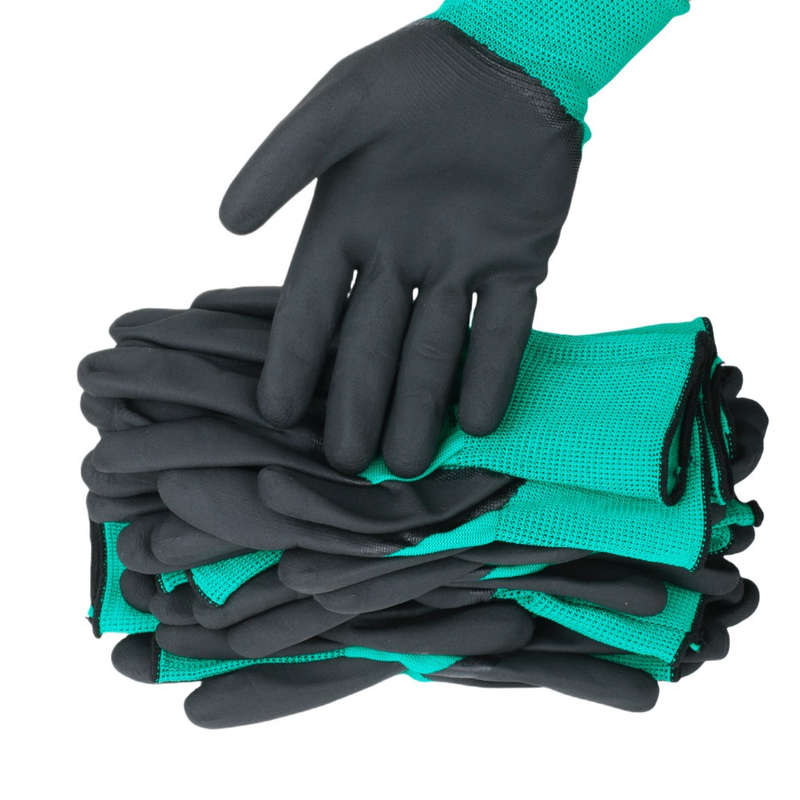 Work Gloves Color Thickened Coating   Green Size 2Pcs 1Pair