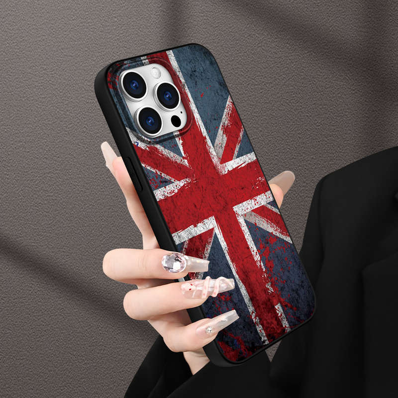 1Pc Black For iPhone 11 Pro Max Union Jack Themed Phone Case