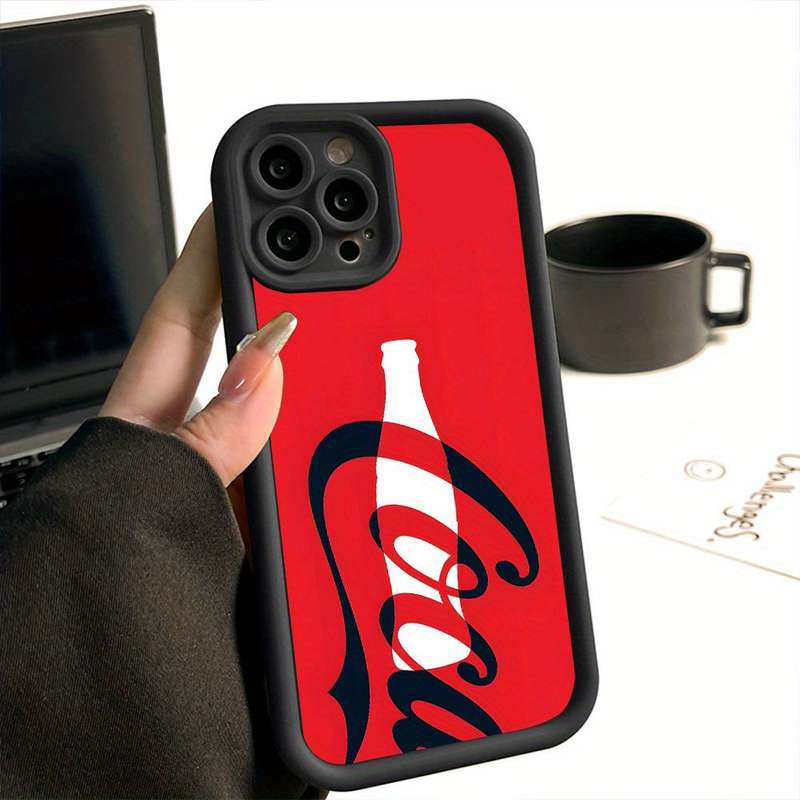 1Pc Black For iPhone 13 Mini Red Cola Soda Drink Phone Case