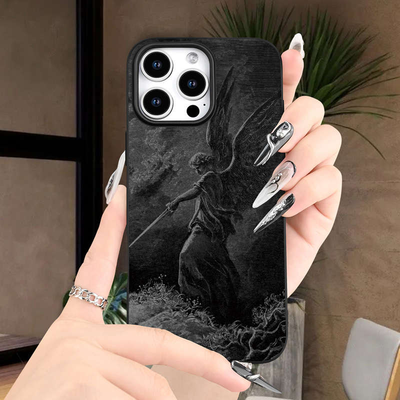 1Pc Black For iPhone 7 Plus 8 Plus Angel Design Phone Case