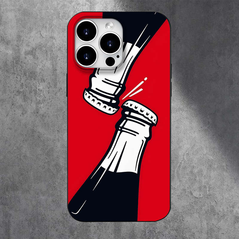 1Pc Black For iPhone 15 Pro Max Cola Drinks Design Phone Case