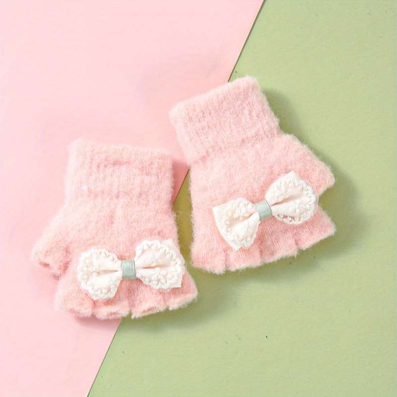 Winter Gloves Color Beige Color Size 6 To 24 Months