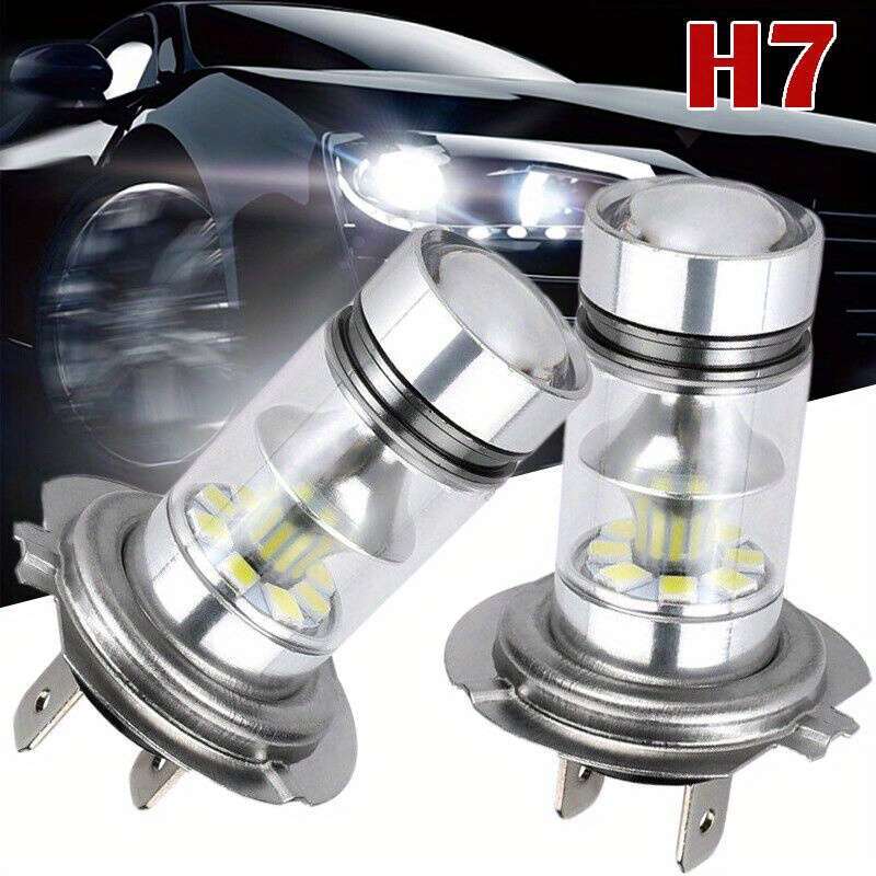 2pcs H7 100W LED Fog Driving Light Bulbs 20SMD Super Bright 6000K White Without Bat